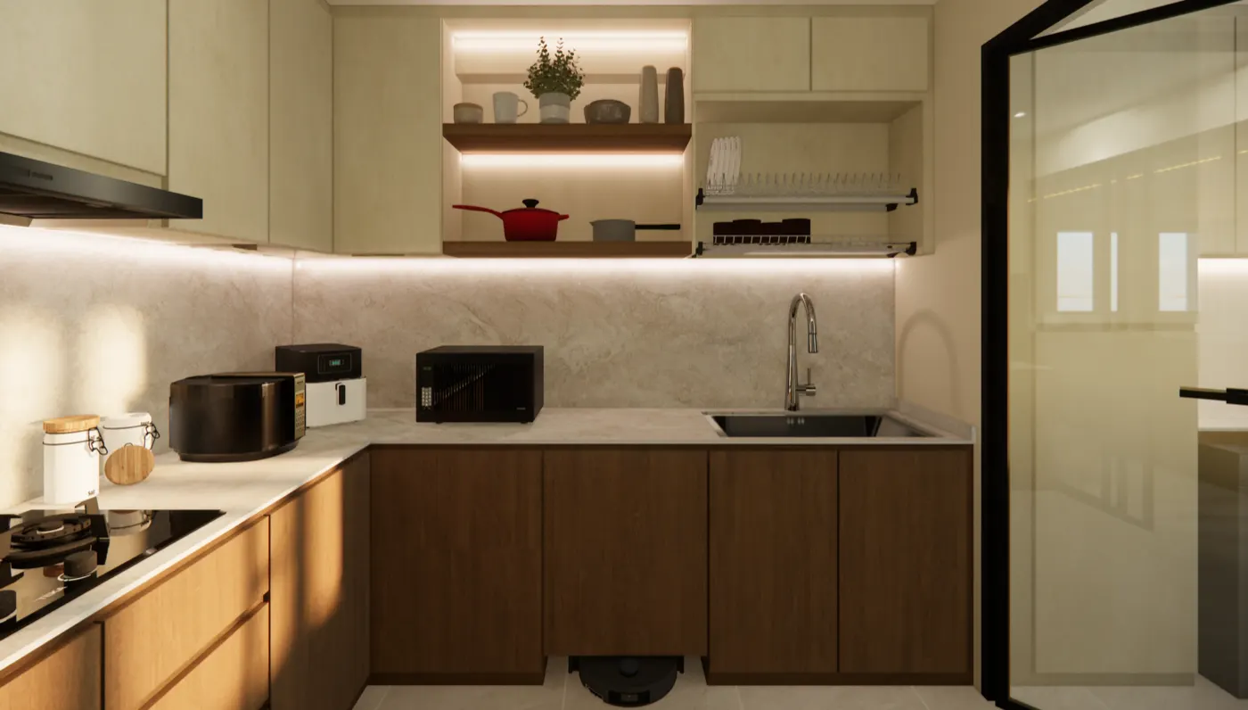 3D pre-design of a kitchen, Serangoon North